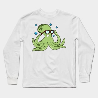 Octopus with Glasses Long Sleeve T-Shirt